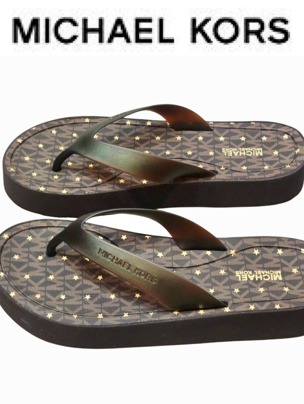 Michael Kors MK Stars Logo Flip-Flop Sandals